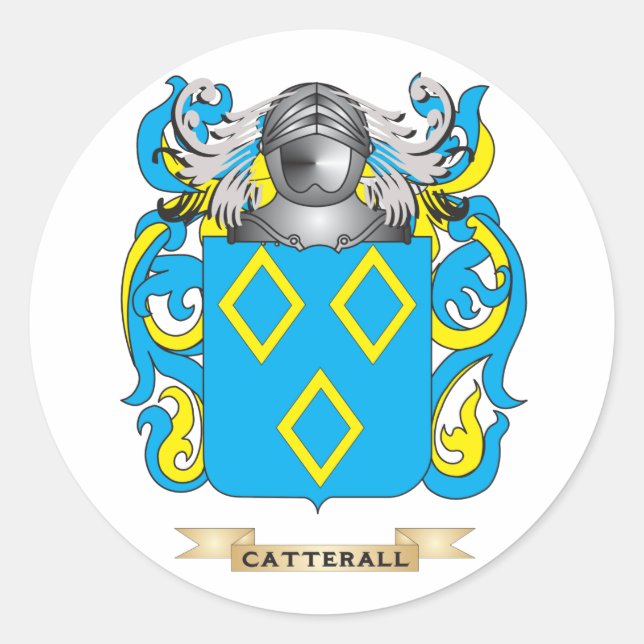 Pegatina Redonda Escudo de armas de Catterall (Anverso)