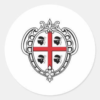 Pegatina Redonda Escudo de armas de Cerdeña (Italia)