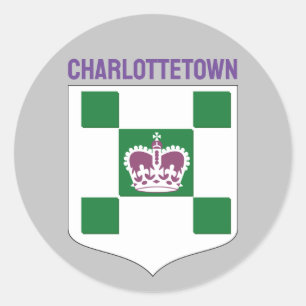 Pegatina Redonda Escudo de armas de Charlottetown - PEI