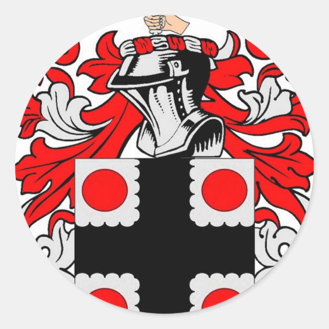 Pegatina Redonda Escudo de armas de Clayton (Anverso)