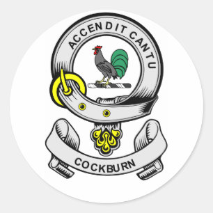 Pegatina Redonda Escudo de armas de COCKBURN