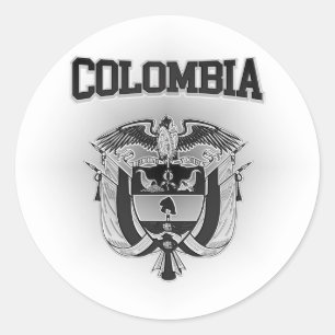 Pegatina Redonda Escudo de armas de Colombia
