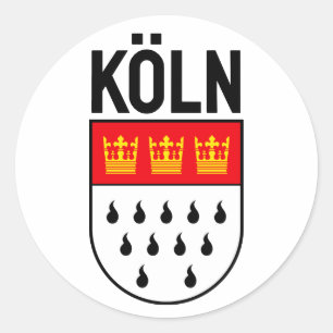 Pegatina Redonda Escudo de armas de Colonia (Alemania)