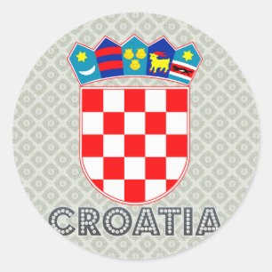 Pegatina Redonda Escudo de armas de Croacia