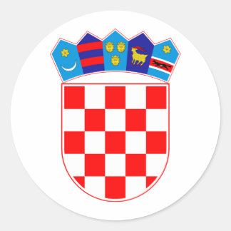 Pegatina Redonda Escudo De Armas De Croacia