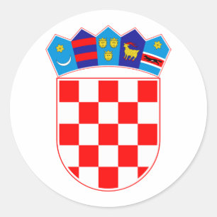 Pegatina Redonda Escudo de armas de Croacia
