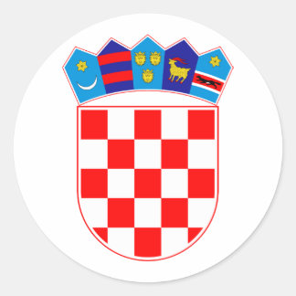 Pegatina Redonda Escudo De Armas De Croacia