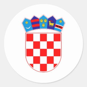 Pegatina Redonda Escudo de armas de Croacia, Croacia