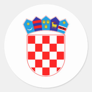 Pegatina Redonda Escudo de armas de Croacia, Croacia