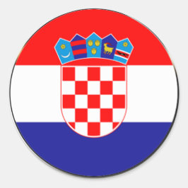 Pegatina Redonda Escudo de armas de Croacia | Grasa Hrvatski