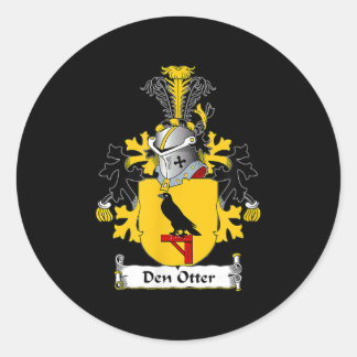 Pegatina Redonda Escudo de armas de Den Otter - escudo familiar