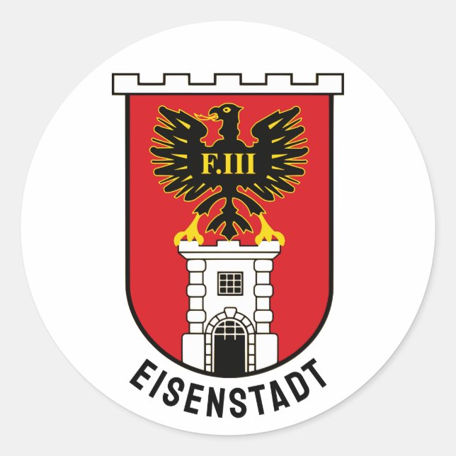 Pegatina Redonda Escudo de armas de Eisenstadt - AUSTRIA (Anverso)