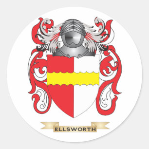 Pegatina Redonda Escudo de armas de Ellsworth