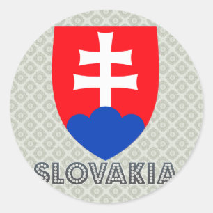 Pegatina Redonda Escudo de armas de Eslovaquia
