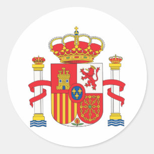 Pegatina Redonda Escudo De Armas De España