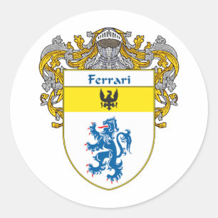 Pegatina Redonda Escudo de armas de Ferrari (cubierto)
