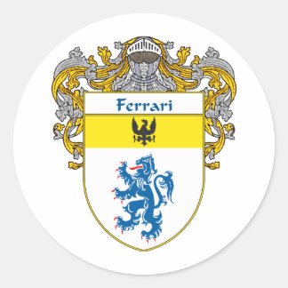 Pegatina Redonda Escudo de armas de Ferrari (Mantled)