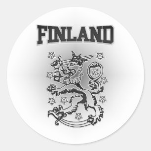 Pegatina Redonda Escudo de armas de Finlandia
