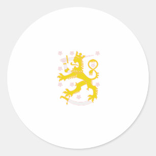 Pegatina Redonda Escudo de armas de Finlandia