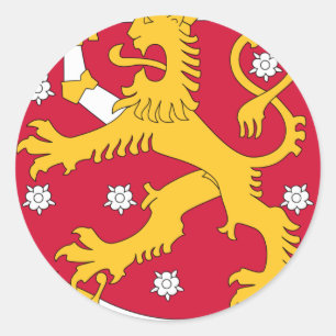 Pegatina Redonda Escudo de armas de Finlandia - Suomen Vaakuna