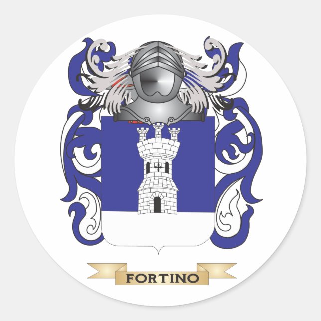 Pegatina Redonda Escudo de armas de Fortino (Anverso)