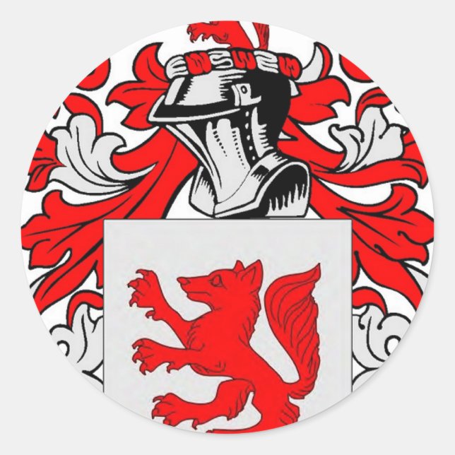 Pegatina Redonda Escudo de armas de Fox (alemán) (Anverso)