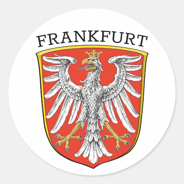 Pegatina Redonda Escudo de armas de Fráncfort - ALEMANIA (Anverso)