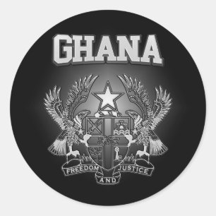 Pegatina Redonda Escudo de armas de Ghana