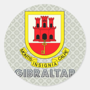 Pegatina Redonda Escudo de armas de Gibraltar