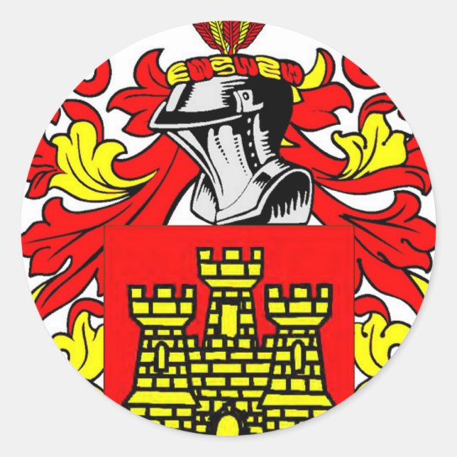 Pegatina Redonda Escudo de armas de González (Anverso)