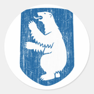 Pegatina Redonda Escudo De Armas De Groenlandia