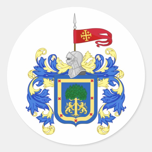 Pegatina Redonda Escudo de armas de Guadalajara, México (Anverso)