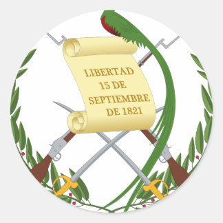 Pegatina Redonda Escudo de armas de Guatemala