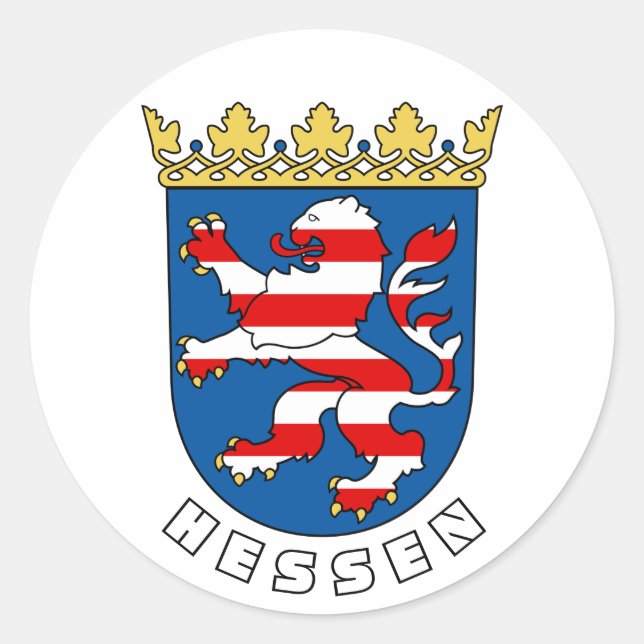 Pegatina Redonda Escudo de armas de Hessen (Alemania) (Anverso)