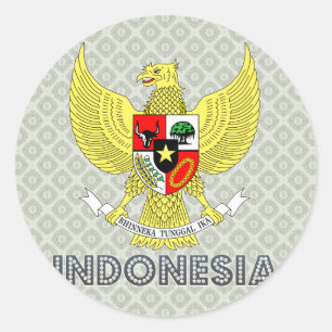 Pegatina Redonda Escudo de armas de Indonesia
