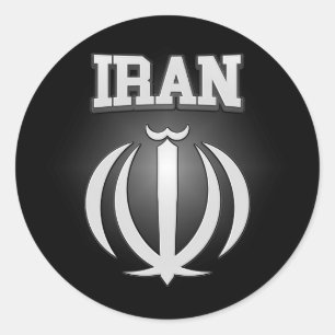 Pegatina Redonda Escudo de armas de Irán