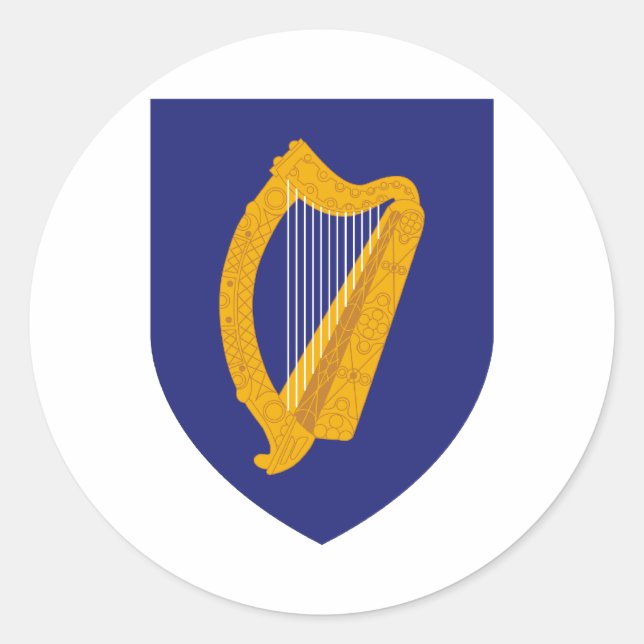 Pegatina Redonda Escudo de armas de Irlanda (Anverso)