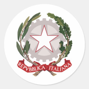 Pegatina Redonda Escudo de armas de Italia