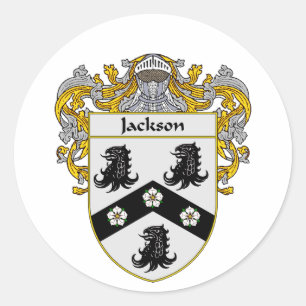 Pegatina Redonda Escudo de armas de Jackson (cubierto)