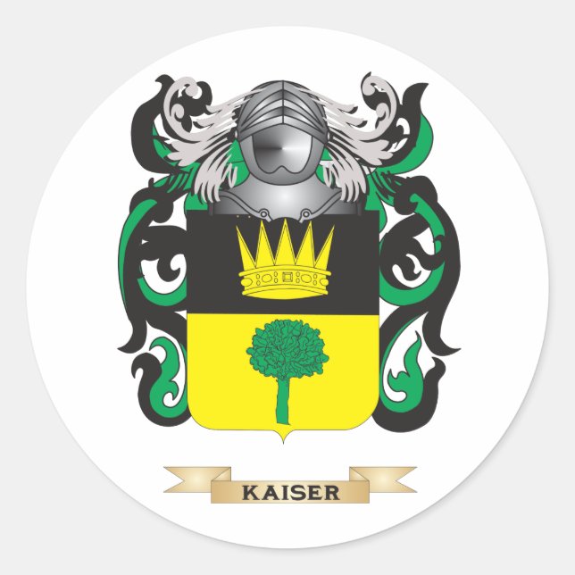 Pegatina Redonda Escudo de armas de Kaiser (escudo familiar) (Anverso)