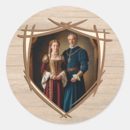 Pegatina Redonda Escudo de armas de Knight