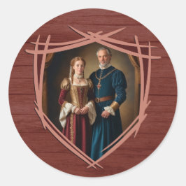 Pegatina Redonda Escudo de armas de Knight