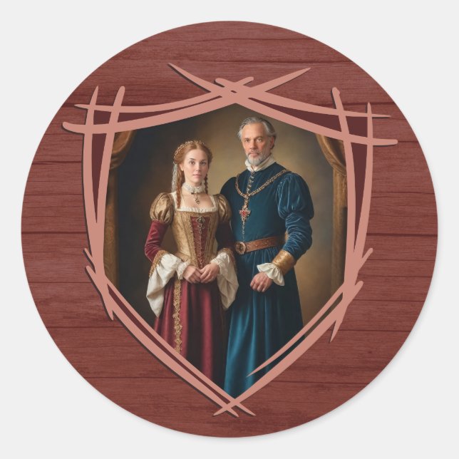 Pegatina Redonda Escudo de armas de Knight (Anverso)