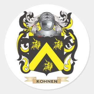 Pegatina Redonda Escudo de armas de Kohnen (escudo familiar)