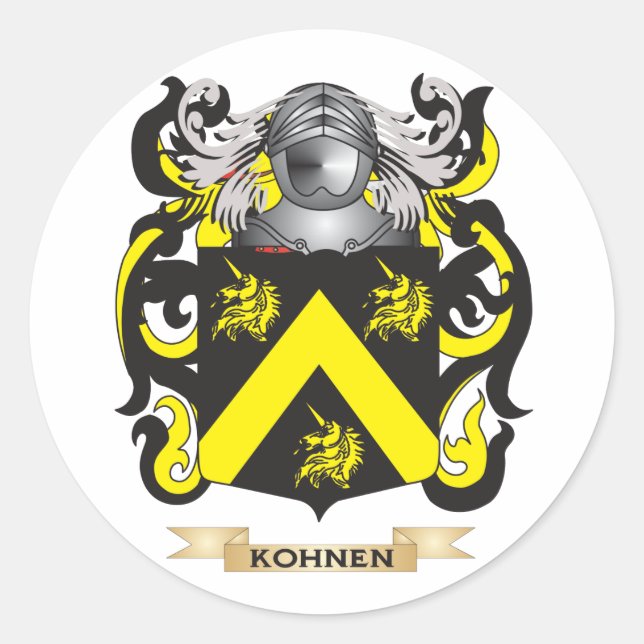 Pegatina Redonda Escudo de armas de Kohnen (escudo familiar) (Anverso)