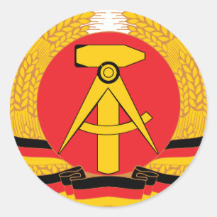 Pegatina Redonda Escudo de armas de la Alemania Oriental