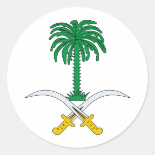 Pegatina Redonda Escudo de armas de la Arabia Saudita