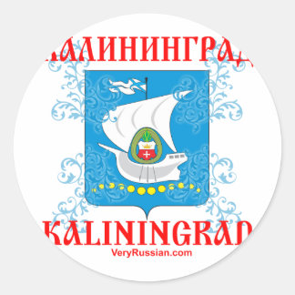 Pegatina Redonda Escudo de armas de la ciudad de Kaliningrado