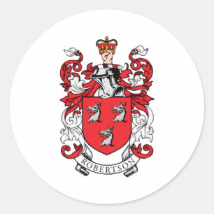 Pegatina Redonda Escudo de armas de la familia de Robertson