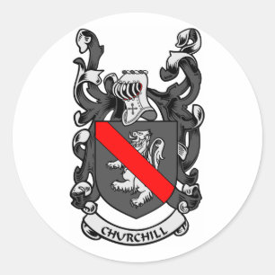 Pegatina Redonda Escudo de armas de la IGLESIA
